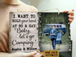 Personalized Camping Van Baby Let's Go Customized Wood Rectangle Sign