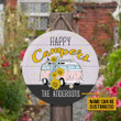 Personalized Camping Happy Campers Customized Wood Circle Sign