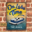 Personalized Pontoon On Lake Time Customized Classic Metal Signs