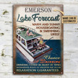 Personalized Houseboat Lake Forecast Customized Classic Metal Signs