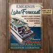 Personalized Houseboat Lake Forecast Customized Classic Metal Signs