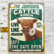 Personalized Highland Cattle  Ranch Gate Open Customized Classic Metal Signs