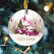 Christmas Gift Breast Cancer Pink Bird Ornament