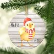 Personalized Christmas Gift Chicken Round Ornament