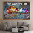 Colorful Bird Canvas Wall Art God Says You Are Unique