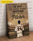 Personalized Baseball Canvas Wall Art You Dream Of Getting On Base