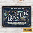 Personalized Lake Life Unsalted Customized Classic Metal Signs