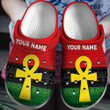 Personalized African Ankh Black Crocs Classic Clogs Shoes PANCR1183