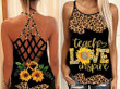 Teach Love Insprire Leopard Pattern Criss Cross Tank Top