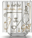 Clubbing And Golf With Putter Ball Gloves Equipment Shower Curtain