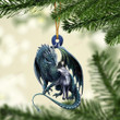 Dragon And Unicorn Christmas Mica Ornament P303 PANORPG0027
