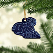 Love Zodiac Aries Christmas Mica Ornament