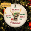 Personalized All Hearts Come Home Deer Ornament