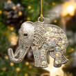 Elephant Diamond Shape Ornament