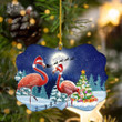 Flamingo Christmas Night Shape Ornament