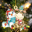 Cow And Snowman Christmas Shape Ornament
