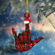 Sign Language Love Christmas Shape Ornament PANORN0115