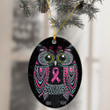 Owl Pink Ceramic Ornament
