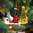 Black Dachshund Christmas Ornament