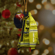 Personalized Yellow Firefighter Christmas Ornament