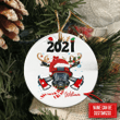 Personalized Firefighter Deer Christmas Ornament