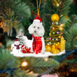 White Poodle Christmas Ornament