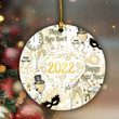 Happy New Year Yellow Christmas Ornament