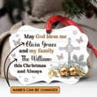 May God Bless You And Your Family - Fancy Personalized Christmas Aluminium Ornament