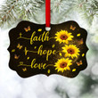 Blooming Sunflower Aluminium Ornament - Faith, Hope, Love