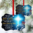 Special Cross And Lion Aluminium Ornament - The Light Will Shine When All Else Fades