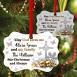 May God Bless You And Your Family - Fancy Personalized Christmas Aluminium Ornament