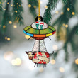 Cow UFO Christmas Ornament