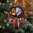 Welder US Flag Skull Christmas Ornament