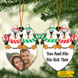 Personalized Christmas Couple Ornament Penguin