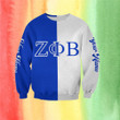 Personalized Zeta Phi Beta Sorority Sweatshirt Blue And White