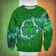 St Patrick's Day Sweatshirt Clover Shamrock Lucky Tie Dye Glitter