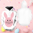 Personalized Easter Bunny Costume Pink And White Hoodie And Jogger Set