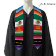 Personalized Mexican Sarape Graduation Stole Mexico Flag Sash
