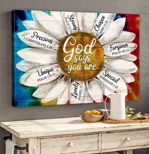 Daisy Canvas Wall Art God Says You Are Precious