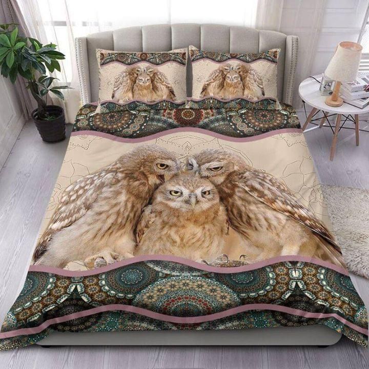 3 Owls On Mandala Bedding Set