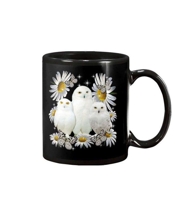Owl Family Daisy Flowers Butterflies Unique Custom Design Mug