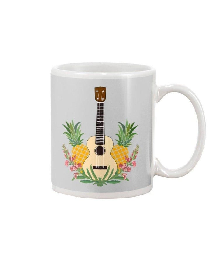 Pineapple Flowers Ukulele Beautiful Design Gift For Music Lovers Mug