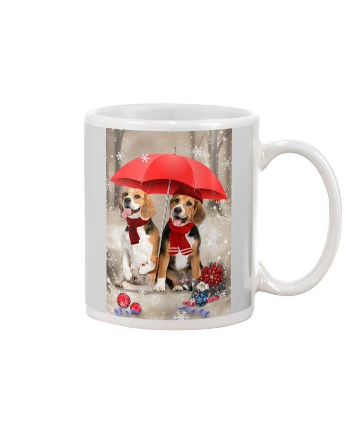 Beagle Couple In The Snow Gift For Dog Lovers Mug