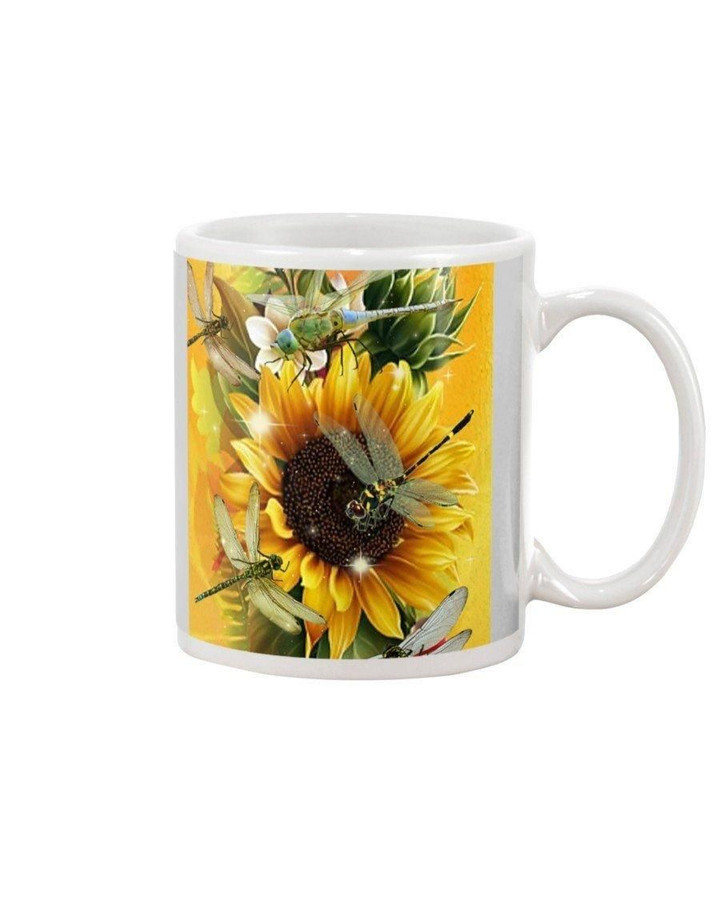 Beautiful Sunflower With Dragonfly Birthday Gift For Girls Mug