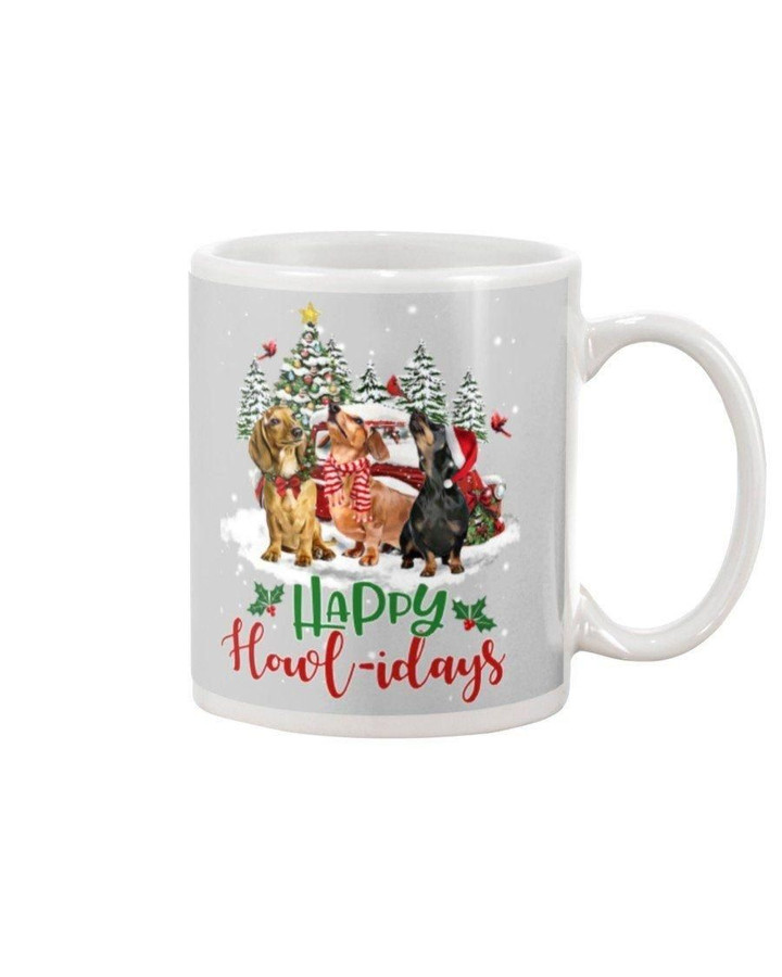 Happy Howlidays Snow Dachshund Gift For Dog Lovers Mug