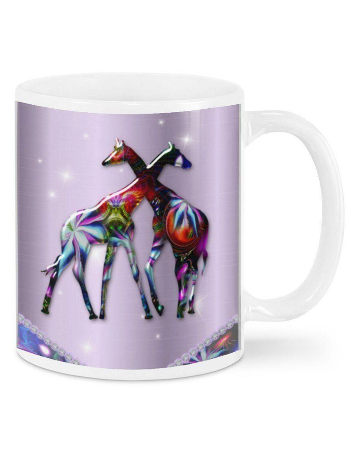 Colorful Giraffe Couple Gift For Lover Mug