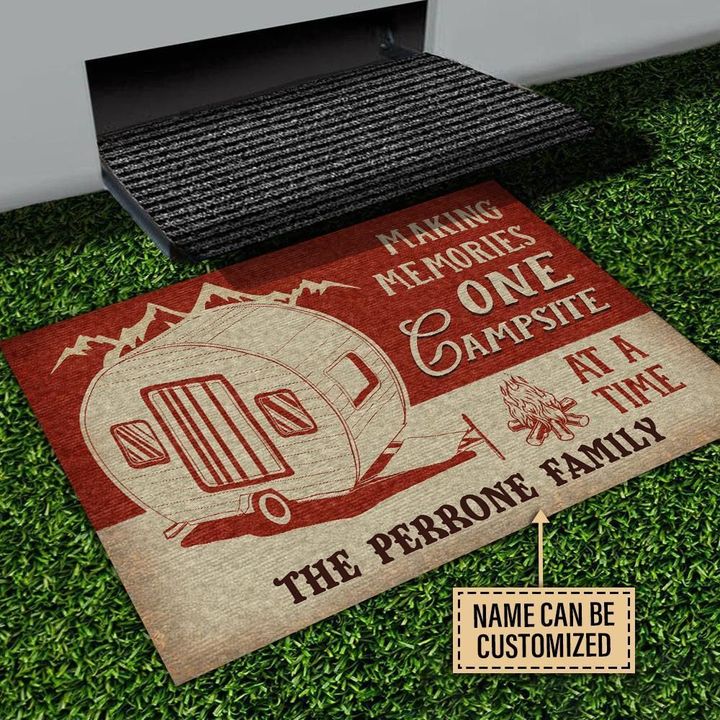 Personalized Camping One Campsite At A Time Customized Doormat
