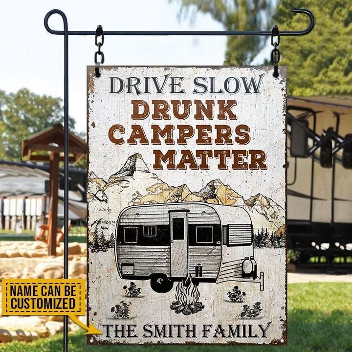 Personalized Camping Drunk Camper Customized Classic Metal Signs