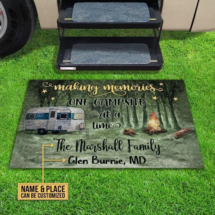 Personalized Camping Making Memories One Campsite Customized Doormat