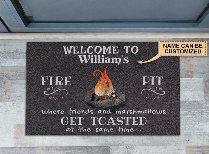 Personalized Camping Welcome To Fire Pit Customized Doormat